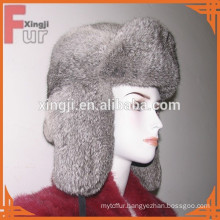 natural grey color full chinchilla fur rabbit hat